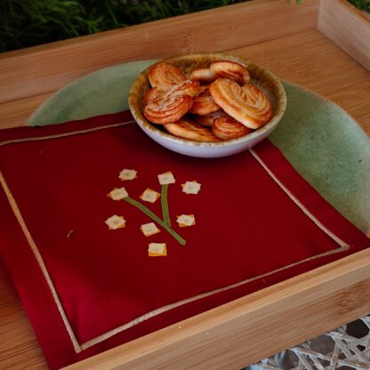 Calyz Red Cocktail Napkin set of 4 - Image 2